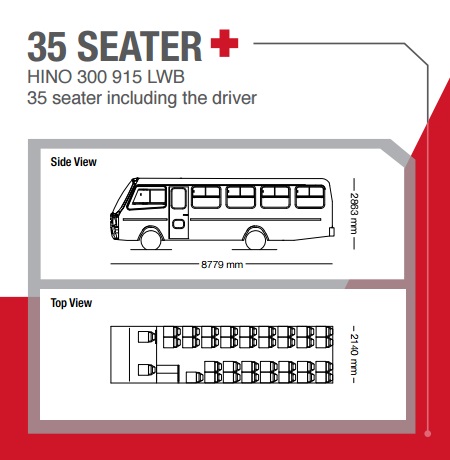 hino 35 seater bus