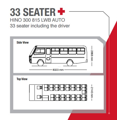 hino 300 series 33 seater bus